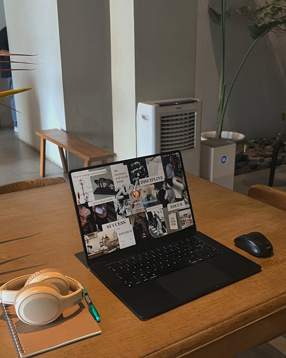 Laptop showing a curated Instagram grid